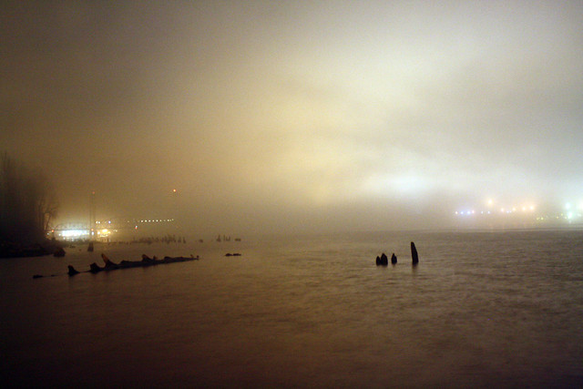 Foggy night at the St. Johns Bridge