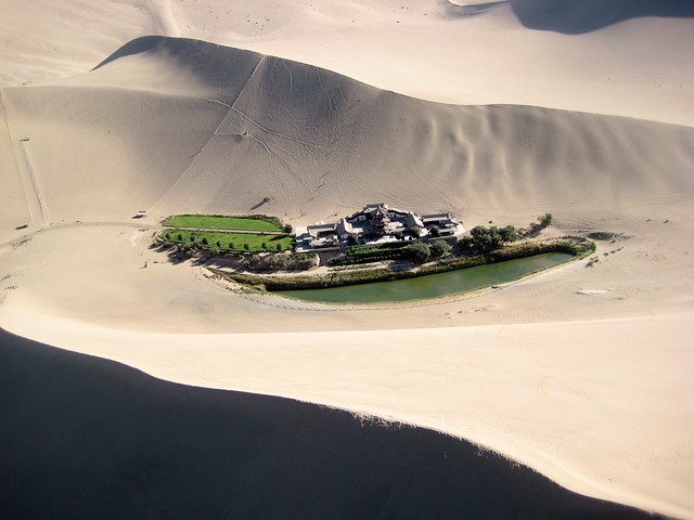 Microlite Landscape View of Oasis Dunhuang Dunes Gobi Desert China