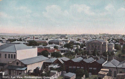 rockhampton queensland australia township colouredshellseries vintage tinted postcard cru årgang jahrgang vendimia aussiemobs