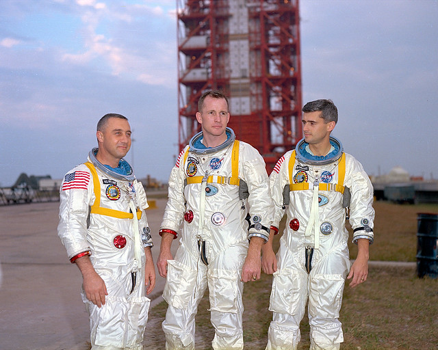 Astronauts (L to R) USAF Lt. Col. Virgil 