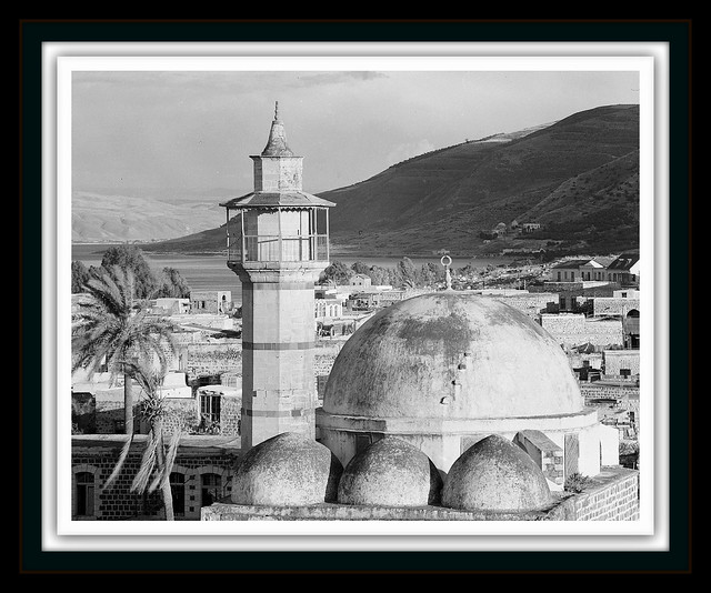 Lovely cropped photo here of a mosque in Tiberias on the Sea of Galilee, Palestine - circa 1945