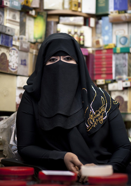 Veiled woman in Salalah, Oman