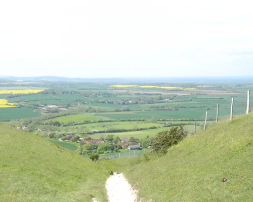 View from up top Berwick to Birling Gap The path up to and above the long man 