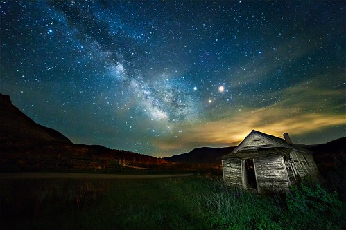 sky house night rural stars colorado country astrophotography milkyway