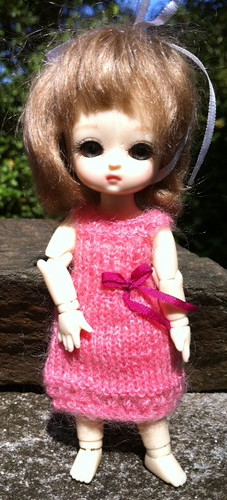 Dark Pink Knitted Dress - 5 Inch -6-11-12