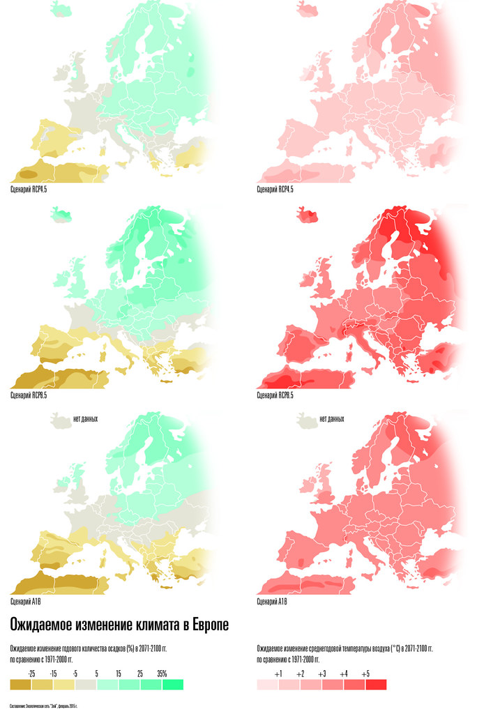 Ожидаемое изменение климата в Европе / Projected climate c…