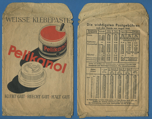 Verkaufstüte mit Klebstoffwerbung 1940