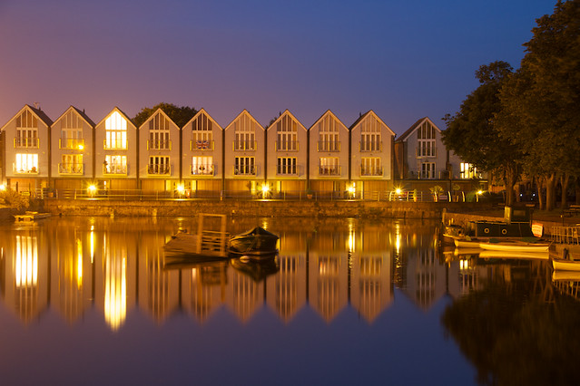 Chichester Canal Basin at night