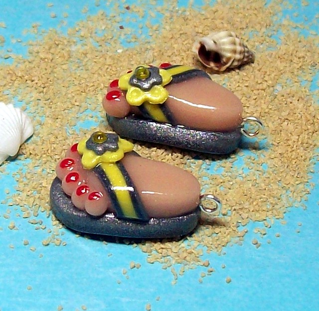 Flip Flop Beads and Charms | Handmade from Polymer Clay | Flickr