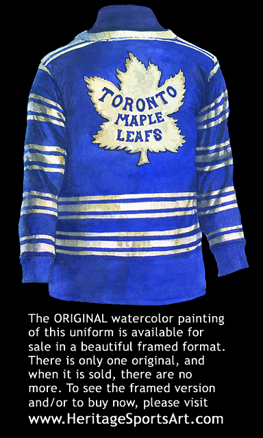 NHL Toronto Maple Leafs 1963-64 uniform and jersey original art – Heritage  Sports Art