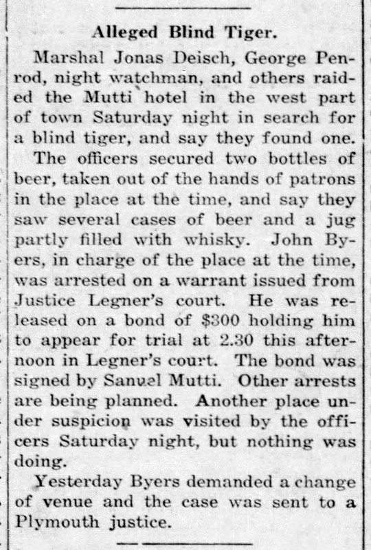 1917 Sam Mutti blind tiger - John Byrer - former American House - Enquirer_Thu__Apr_12__1917_