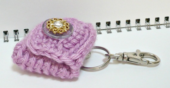 Crochet Small Change Purse/Coin Pouch/Key Holder in Sweet Lavender