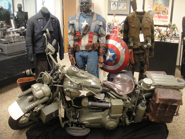 Captain America Prop Auction - Captain America costume, shield, motorcycle, Bucky's costume, Dum Dum Dugan's costume