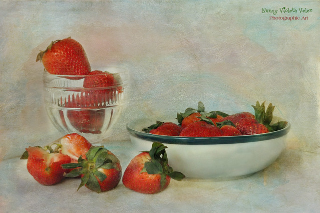 Still life with Strawberries for lunch