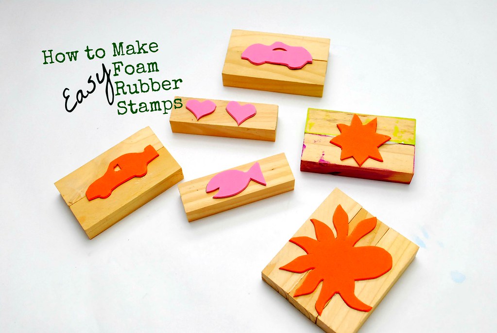 How to make easy foam rubber stamps for kids, Tutorial: www…