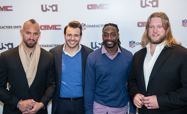NFL Players Mark Herzlich, Charlie Ebersol, Charles Tillman and Nick Mangold