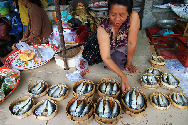 Market woman in Vientiane, Laos.
