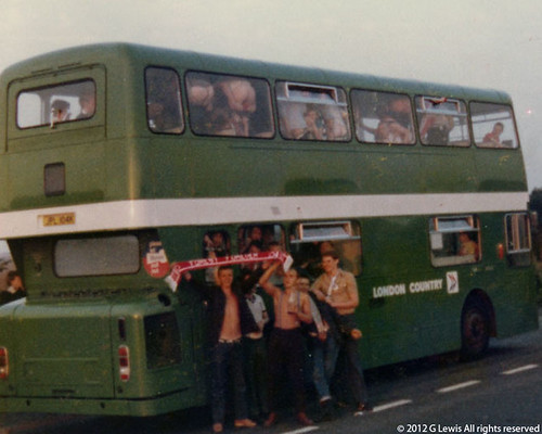 Skins after Notts Forest game on a big Green Bus | by Louie Lewis