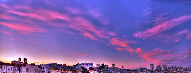 SF Skyline Sunset Panorama