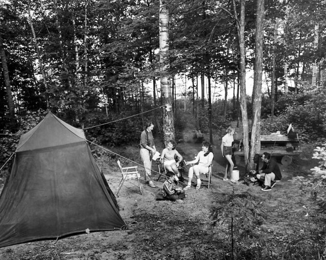 Family enjoys camp at Anvil Lake.