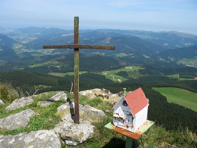 Cross and House on Top of a Mountain, Spain