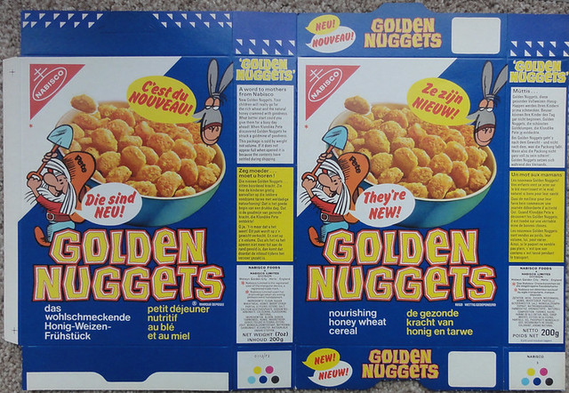 1973 Nabisco UK Golden Nuggets Cereal Packet Box