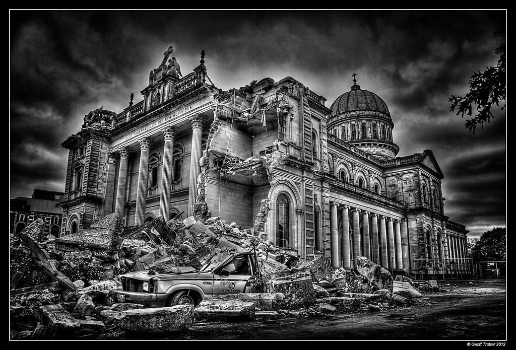Catholic Cathedral after Christchurch Earthquakes by Geoff Trotter