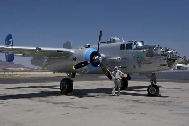 Me, with North American B-25J Mitchell, Maid in the Shade, CAF Mesa