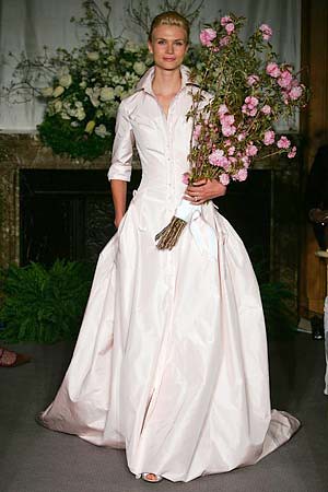 My wedding dress: Carolina Herrera Pink Shirtdress Wedding… | Flickr
