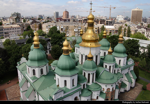 Saint Sophia's Cathedral seen from the Bell Tower, Kyiv, Ukraine