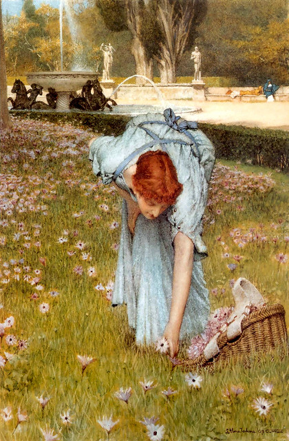 Alma-Tadema, Lawrence (Dutch, English, 1867-1943) -       Spring in the Gardens of the Villa Borghese  - 1877