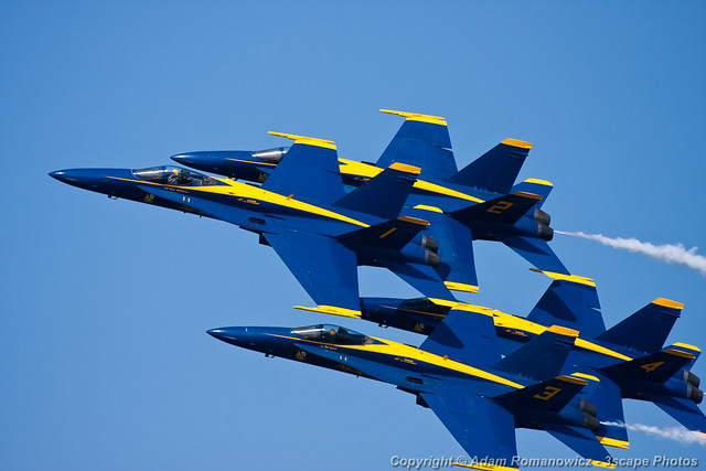Blue Angels in tight formation