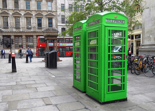 Green Phone boxes | Behind the Royal Exchange, just off Corn… | Flickr