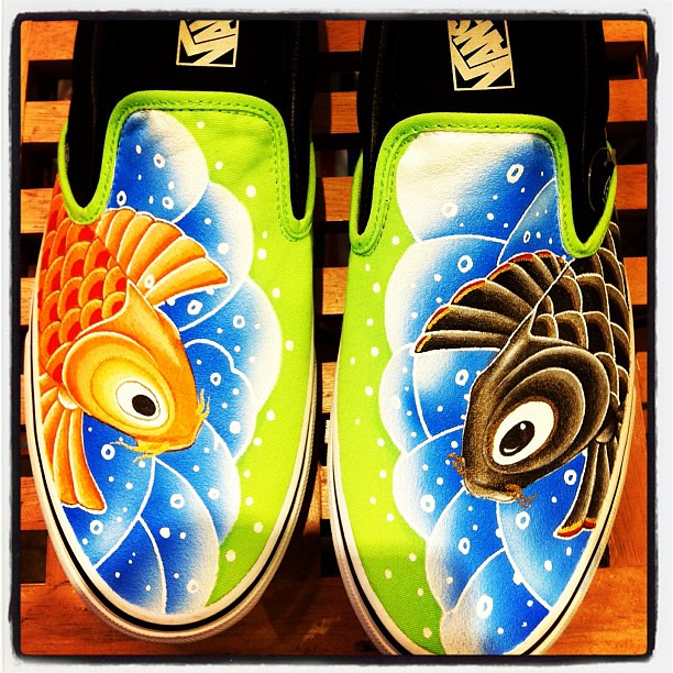 Koi Fish on VANS #kicks #handmade #art 
