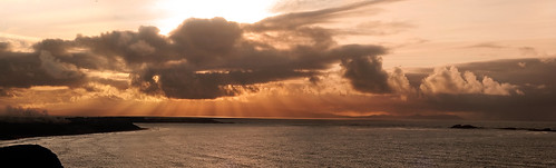 ocean sunset panorama panoramic atlantic rays donegal portrush crepuscular inishown