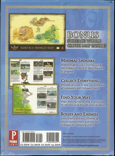 Legend of Zelda Universe -  Skyward Sword Game Guide Collectors Edition back cover