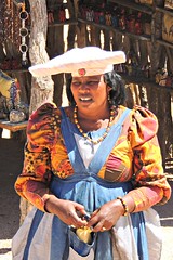 Herero Tribe Lady Wearing Traditional But Still Normal Every Day Dress