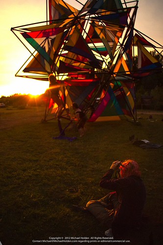 The Stage Left Set Crew at sunset by Michael Holden, Oregon COuntry Fair 2012oregon fair event ocf publicart alternative counterculture oregoncountryfair