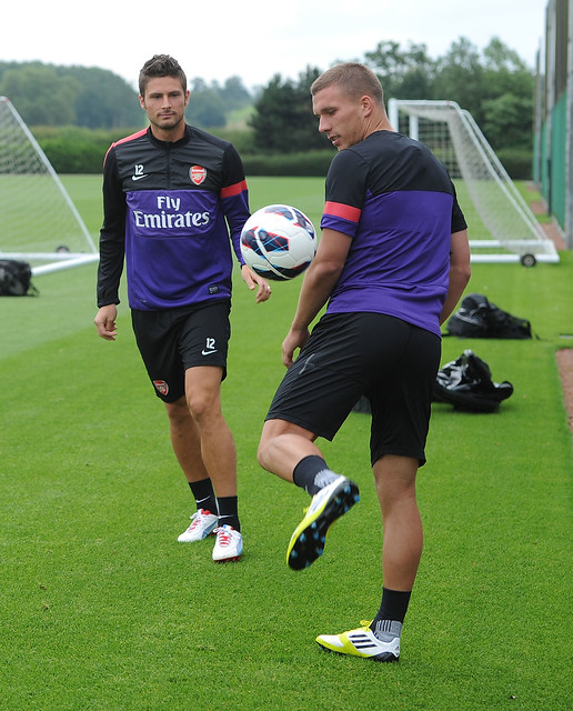 Lukas Podolski and Olivier Goroud