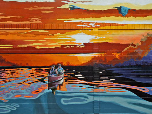 sunset lake art mural row columbiamo