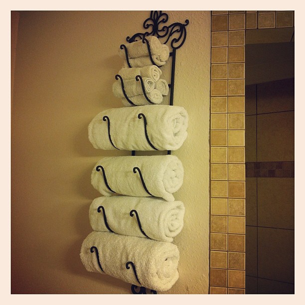 Wine rack turned towel rack installation complete. Thank y… | Flickr