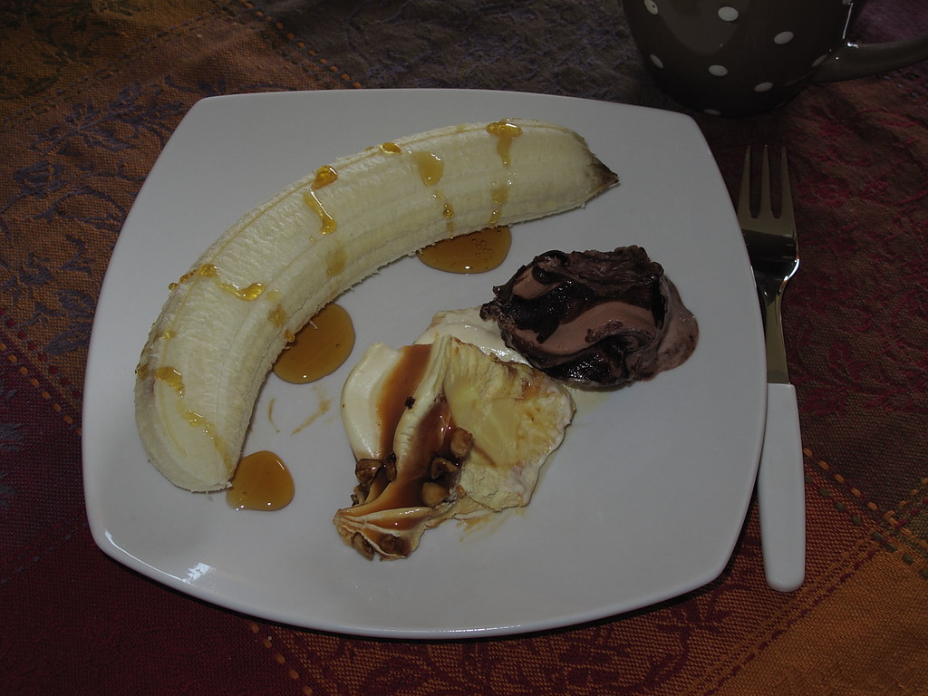 Banane mit Honig zu Schokoladen- und Carameleis | Gourmandise | Flickr