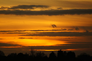 A winter sunset over East Bridgford