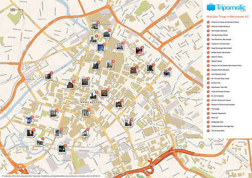 Manchester printable tourist attractions map | Printable tou… | Flickr