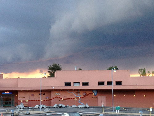 Black Cloud over the Hotel Santa Fe by klvinci, We made it home just before the rain.  The sunset was just peeking out from under the storm cloudssu