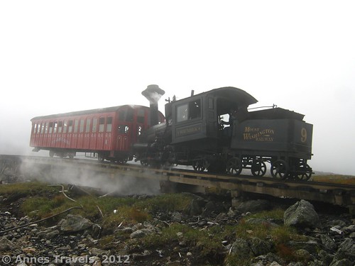 Steam train on Mt. Washington, New Hampshire