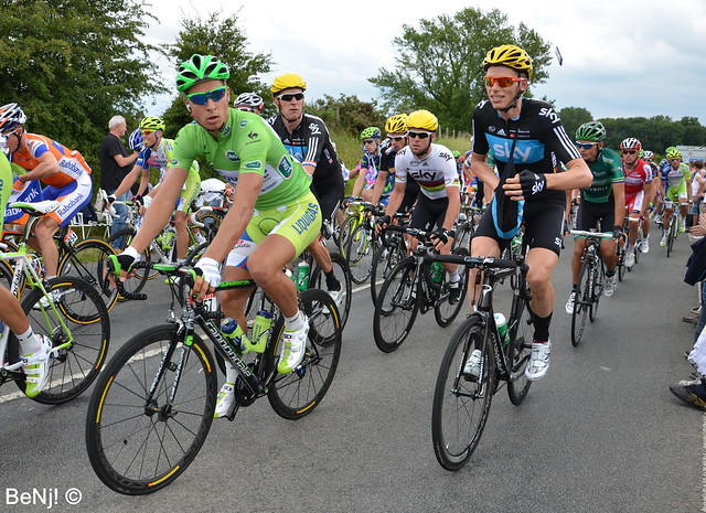 Peter Sagan, Bradley Wiggins, Mark Cavendish, Christian Knees @ Tour de France 3 July 2012