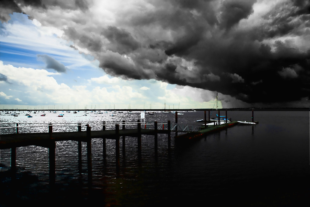 Storm brewing over Burnham-on-Crouch, Essex, UK - colour!