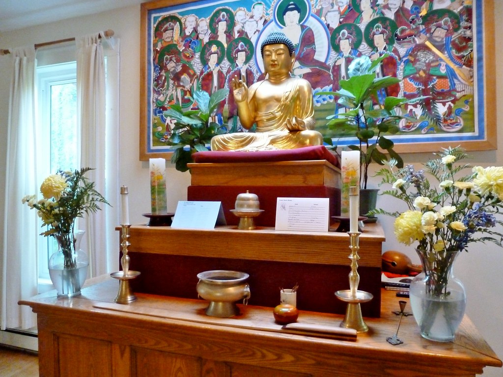 Dharma room altar, Cambridge Zen Center Cambridge, MA Photo…