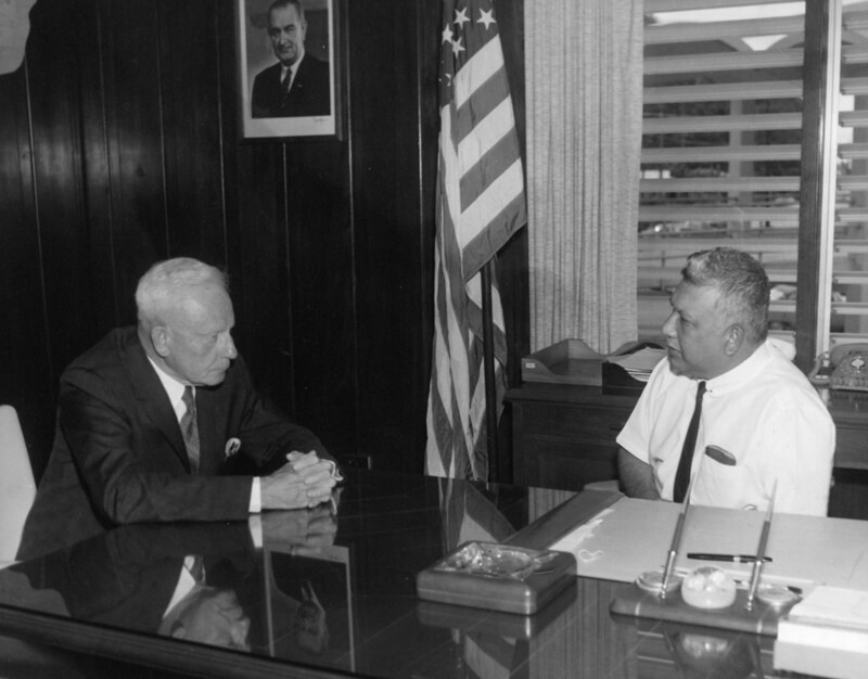 Governor Manuel Guerrero with former Governor Ford Quint Elvidge.

Guam Police official photograph/Micronesian Area Research Center (MARC)